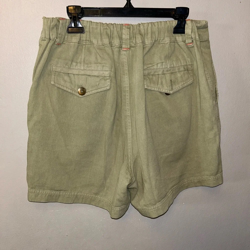 Ellor shorts - light green 100% cotton twill casual walking shorts - Picture 3 of 10